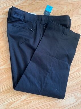 Men's Oak Hill Tech Black Dress Pants - Classic Flat Front 48X28